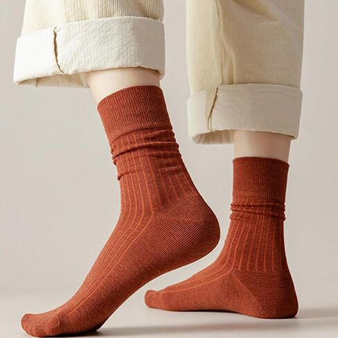 10 Pairs of Retro Colorful Athletic Socks for Women, Solid Color, Above Ankle Crew Stretch Socks for Girls in Kuwait