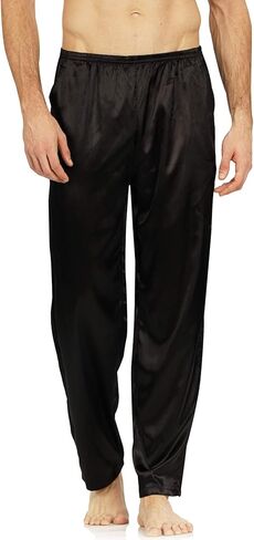 Yimanie Men's Silk Pajama Pant Comfy Soft Lounge Sleep Pants in Kuwait