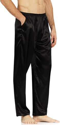 Yimanie Men's Silk Pajama Pant Comfy Soft Lounge Sleep Pants in Kuwait