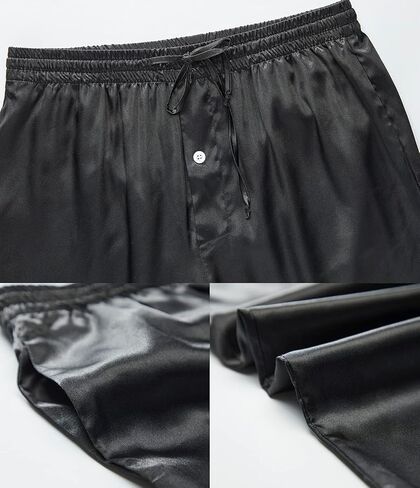 Yimanie Men's Silk Pajama Pant Comfy Soft Lounge Sleep Pants in Kuwait