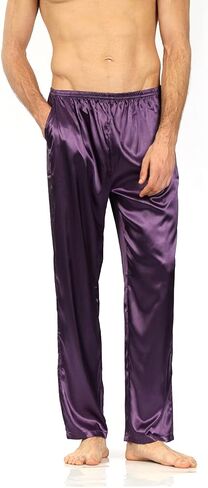 Yimanie Men's Silk Pajama Pant Comfy Soft Lounge Sleep Pants in Kuwait
