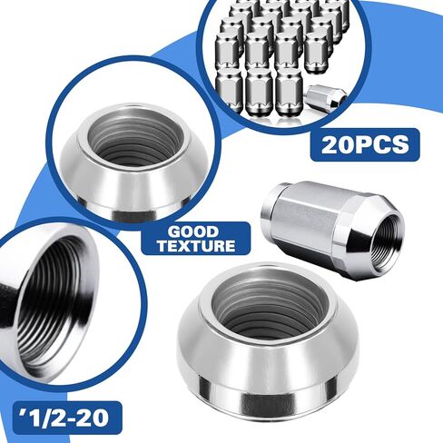1/2-20 Lug Nuts 20pcs Black Replacement for 1987-2018 Jeep Wrangler, 2002-2012 Jeep Liberty, 1993-2010 Jeep Grand Cherokee Aftermarket Wheel Closed End Lug Nuts in Kuwait