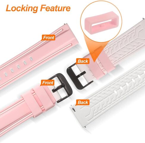 HARFINGTON Silicone Watch Bands Soft Quick Release Rubber Watch Bands with Black Tone Buckle for Men Women in Kuwait
