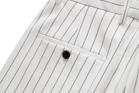 MOGU Men’s Striped Slim Fit Dress Pants – Adjustable Elastic Waist Pinstripe Suit Trousers, Business Casual Slacks in Kuwait