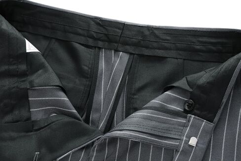 MOGU Men’s Striped Slim Fit Dress Pants – Adjustable Elastic Waist Pinstripe Suit Trousers, Business Casual Slacks in Kuwait