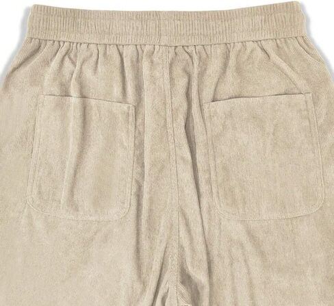 ZAFUL Mens Corduroy Straight Leg Pants Long Solid Elastic Waist Casual Pants Loose Fit Going Out Pants with Pockets in Saudi Arabia