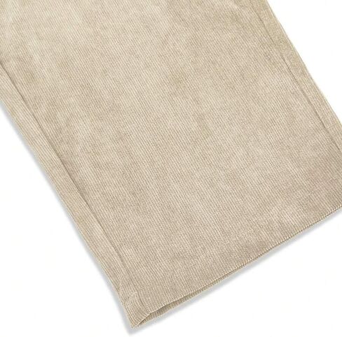 ZAFUL Mens Corduroy Straight Leg Pants Long Solid Elastic Waist Casual Pants Loose Fit Going Out Pants with Pockets in Saudi Arabia