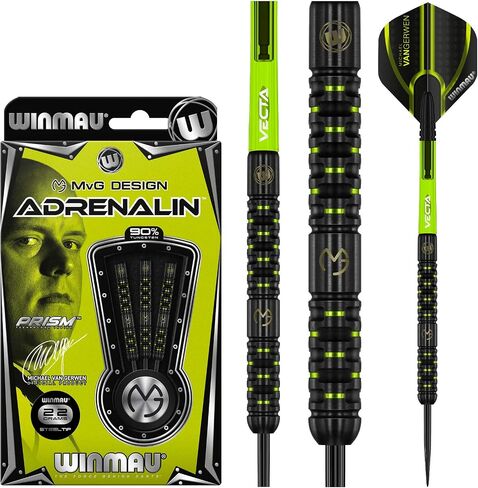 WINMAU Michael Van Gerwen MvG Adrenalin 24 Gram Tungsten Darts Set with Flights and Stems (Shafts) in Saudi Arabia