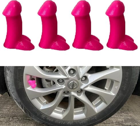 4 PCS Prank Tire Valve Stem Caps, Prank Valve Stem Caps Airtight Dust Proof Covers Anti-Rust Valve Stem Cover Wheel Tire Exterior Accessories for Cars, Bike, Trucks,Motor (Red) in Saudi Arabia