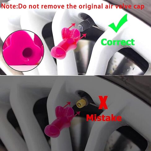 4 PCS Prank Tire Valve Stem Caps, Prank Valve Stem Caps Airtight Dust Proof Covers Anti-Rust Valve Stem Cover Wheel Tire Exterior Accessories for Cars, Bike, Trucks,Motor (Red) in Saudi Arabia