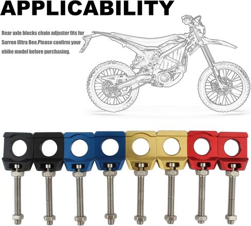Surron 20mm Rear Axle Blocks,Chain Tensioner Adjuster for Electric Dirt Bike Sur Ron Ultra Bee-Red in Saudi Arabia