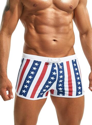 Mizok Mens Hot Prints Swimswear Shorts Swimsuit Boxer موجز طويل in Kuwait