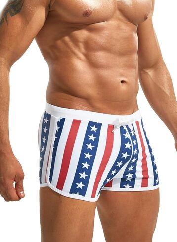 Mizok Mens Hot Prints Swimswear Shorts Swimsuit Boxer موجز طويل in Kuwait