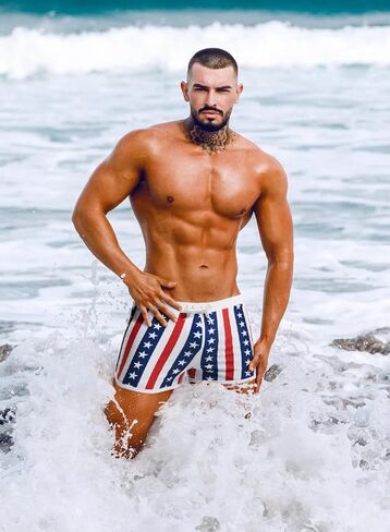 Mizok Mens Hot Prints Swimswear Shorts Swimsuit Boxer موجز طويل in Kuwait