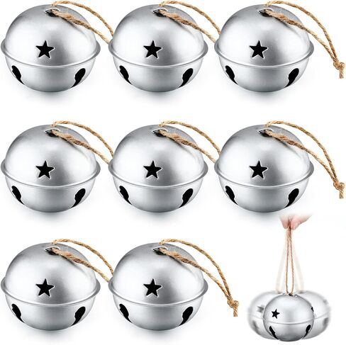 Zhengmy Jumbo 3.15 '' Christmas Star Cetouts Bells for Craft Bells Bells Xmas Ornament Decord Decor in Saudi Arabia