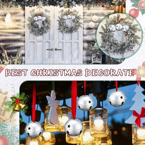 Zhengmy Jumbo 3.15 '' Christmas Star Cetouts Bells for Craft Bells Bells Xmas Ornament Decord Decor in Saudi Arabia