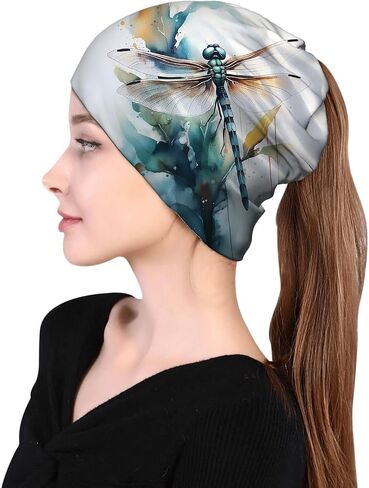 Pink Gold Marble Beanie Chemo Hat Cancer Headwear Skull Hat Knitted Hat Scarf Nightcap Skull Cap for Women Men in Saudi Arabia