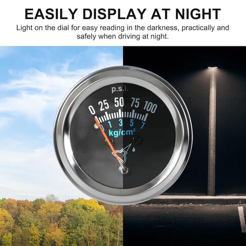 jdmspeed 7-153 مجموعة مقياس ضغط الزيت 0-100 رطل / بوصة مربعة عالمي 12V DC Chrome Black in Saudi Arabia