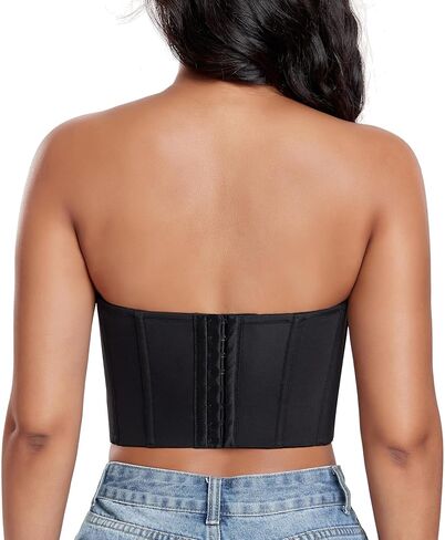 DotVol Women's Longline Strapless Full Figure Underwire Corset Bustier Bra in Saudi Arabia
