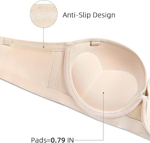 Strapless Push Up Bras for Women Thick Padded Balconette Seamless Convertible Bra for Small Chested Add a Cup in Saudi Arabia
