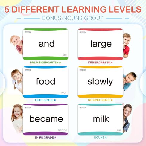 Springflower 1012 Sight Words Flash Card,900 Dolch & Fry High Frequency Sight Word,112 Phonic Flash Cards for Kindergarten Homeschool Supplies Games for Kids Pre-K, Kindergarten, 1st, 2nd, 3rd Grade in Kuwait