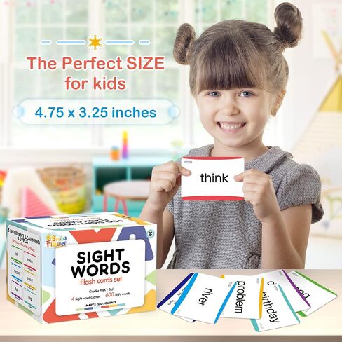 Springflower 1012 Sight Words Flash Card,900 Dolch & Fry High Frequency Sight Word,112 Phonic Flash Cards for Kindergarten Homeschool Supplies Games for Kids Pre-K, Kindergarten, 1st, 2nd, 3rd Grade in Kuwait