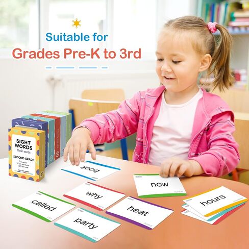 Springflower 1012 Sight Words Flash Card,900 Dolch & Fry High Frequency Sight Word,112 Phonic Flash Cards for Kindergarten Homeschool Supplies Games for Kids Pre-K, Kindergarten, 1st, 2nd, 3rd Grade in Kuwait