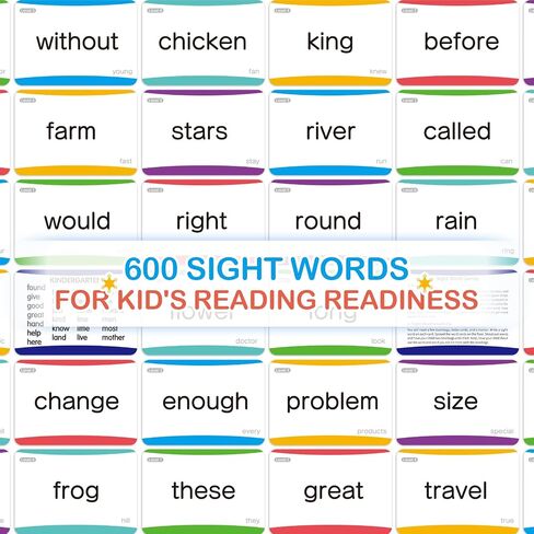 Springflower 1012 Sight Words Flash Card,900 Dolch & Fry High Frequency Sight Word,112 Phonic Flash Cards for Kindergarten Homeschool Supplies Games for Kids Pre-K, Kindergarten, 1st, 2nd, 3rd Grade in Kuwait