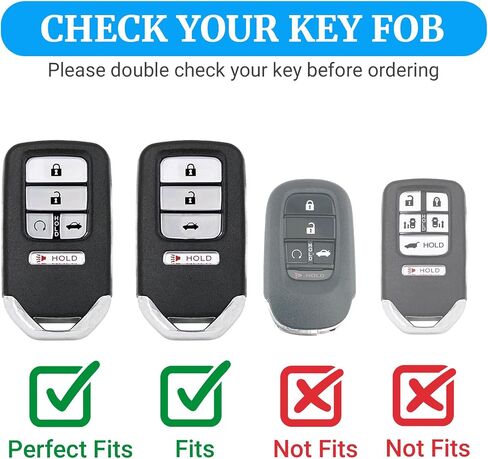 للحصول على غطاء FOB Honda Key مع سلسلة المفاتيح ، فإن TPU Soft Full Protection Car Key Case متوافق مع Honda 2015-2022 Accord Civic CRV Ridgeline Passport Odyssey 5 Button Button FOB Accessories ، Gold in Kuwait