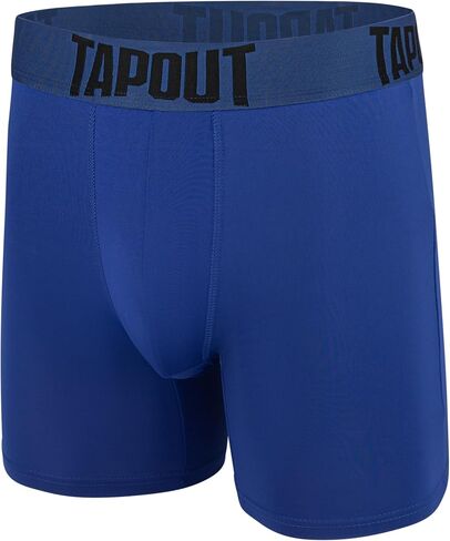 TAPOUT Mens Boxer Briefs 5 Pack Poly Spandex Performance Workout Underwear/FLY-LESS Support Providing Enhance Support in Saudi Arabia