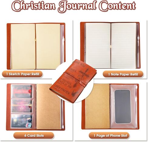 دفتر يوميات جلدي، مجلة مسيحية قابلة لإعادة التعبئة للرجال، جوشوا 1v9، آية الكتاب المقدس المنقوشة، مجلة الكتاب المقدس الملهمة، هدية التشجيع المسيحي لعيد الميلاد للنساء (أنت جميلة) in Kuwait