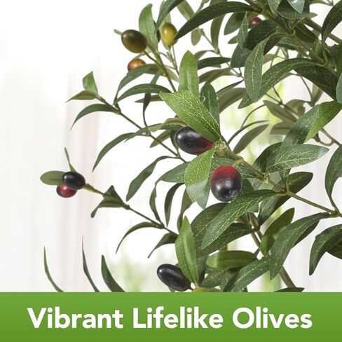 7FT Tall Faux Olive Tree Artificial - Extra Large Fake Tree with Lifelike Branches & Fruits, Statement Indoor/Outdoor Decor for Lobby, Open Concept Living Room, Luxury Spaces in Kuwait