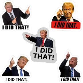 I Did That Trump Stickers, 100 Pcs Funny Trump I Did That Bumper Stickers, Pointed to Your Left and Right Decal for Laptop, Water Bottle, Phone, Car, Motorcycle Helmet, Window