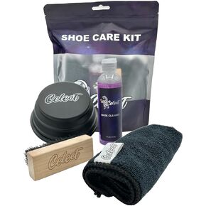 Shoe Cleaner Kit: Includes 4oz Premium Sneaker Cleaner, Brush, Collapsible Bowl, and Microfiber Towel – Safe for All Fabrics