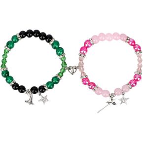 2pcs Witch Friendship Matching Bracelets, Witch Hat Magic Wand Exquisite Friendship Matching Bracelets Jewelry Gifts for Best Sisters Birthdays