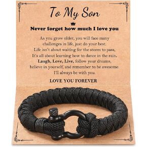 Tarsus To My Boy Bracelet, Christmas Stocking Stuffers for Teens Son, Teen Boy Gift Ideas Teenage Boys Son Birthday Gifts
