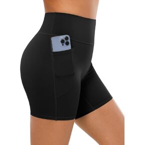 BRXL No Front Seam High Waist 5" Women Biker Shorts Buttery Soft with Pockets Spandex Workout Volleyball Yoga Pilates