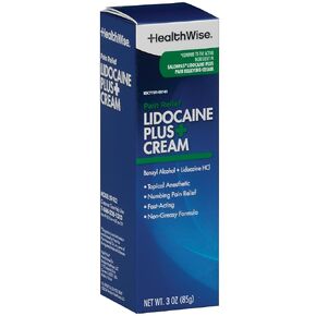 Healthwise Lidocaine Plus+ Cream | تخدر الألم بعيدا | | غير دهني | 3.0 أوقية | 4 ٪ OTC Lidocaine + 10 ٪ الكحول البنزيل | تخدير موضعي