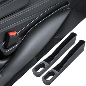 2PCS Car Seat Gap Filler Organizer, Seat Side Gap Storage Box, Compatible with Tesla Model 3 Model Y, Center Console Organizer Tray for Phone Holder and Sunglasses Key Card Holder (Black)