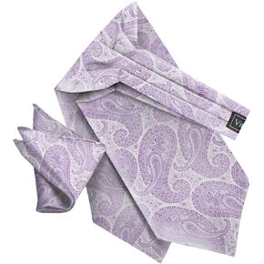 Woven Paisley Tone On Tone Ascot & Pocket Square Set - Cravat & Handkerchief Set