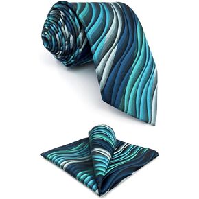 S & W Shlax & Wing Mens Tie Tie Stet Necktie Pocket Square Combo زفاف أخضر