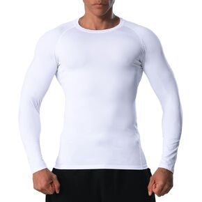 Mens Long Sleeve Compression Shirts Athletic Sport T-Shirt Base Layer Top Workout Undershirt Running
