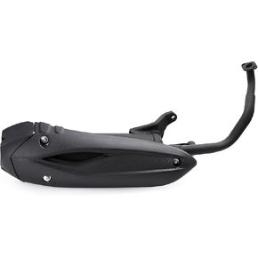 مجموعة عادم Mokuo للدراجات النارية في مواد حديدية ثقيلة متوافقة مع GY6 125cc 150cc 4-Stroke Scooter RSZ 150 محرك غاز كاتم الصوت