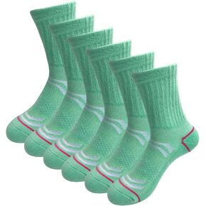 Unisex High Cotton Moisture-Wicking Cushioned Athletic Socks Running/Cycling/Hiking with Non-Slip Grip Socks 6 Pairs(5-12)