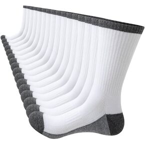 JOYNÉE 8 Pairs Mens Breathable Athletic Crew Socks Arch Support Cushioned Socks for Hiking Sports Running,Sock Size:10-13