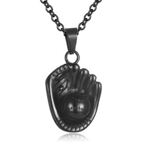 Urn Pendant For Ashes Stainless Steel Baseball Glove Cremation Necklaces For Women Men Sport Memorial Jewelry Keepsake Gifts