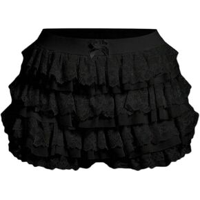 ZAFUL Women's Y2k Summer Shorts Mesh Lace Layered Ruffle Trim Skirts Cute Bow Waist Mini Skorts