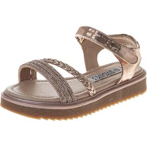 Badgley Mischka Girls Wedge Sandals Espadrilles Summer Dress Platform Sandals Sandals for Little Kid to Big Kid