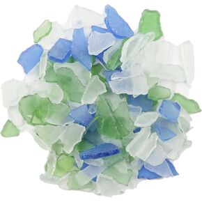 TWINKLING Real Sea Glass, Crushed Glass, Beach Glass for Crafts & Vase Fillers – Smooth Edges, Bulk Art Glass for Home Decor, Nautical DIY & Beach-Themed Events, 370g/13oz, (Mixed Color 4)