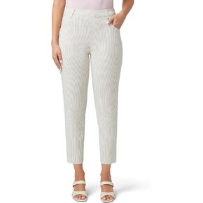 HUE Women's Stripe Pull on Pants Cigarette Skimmer Pedal Pusher Length